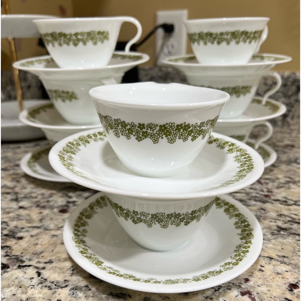 Vintage Corelle “Spring Blossom” cups and saucers